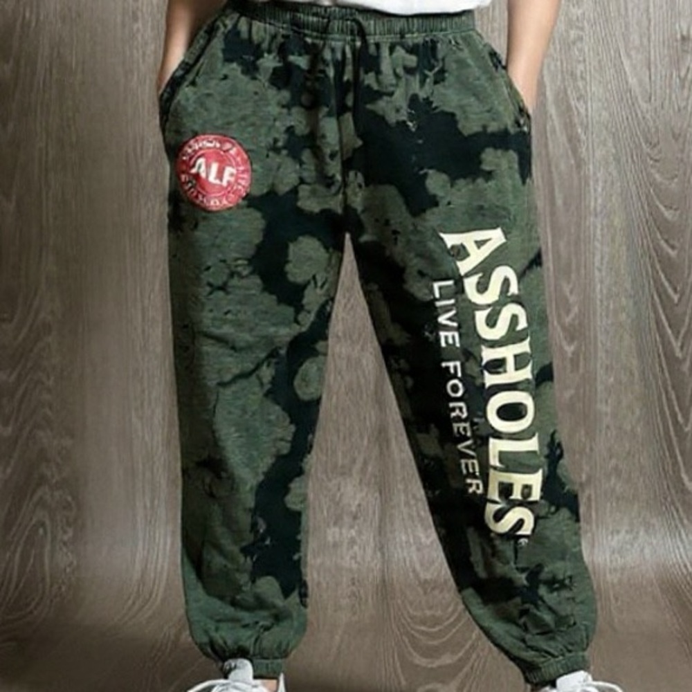 Linda Finegold/ALF Assholes Live Forever Irish Tie Dye Sweatpants Size Small